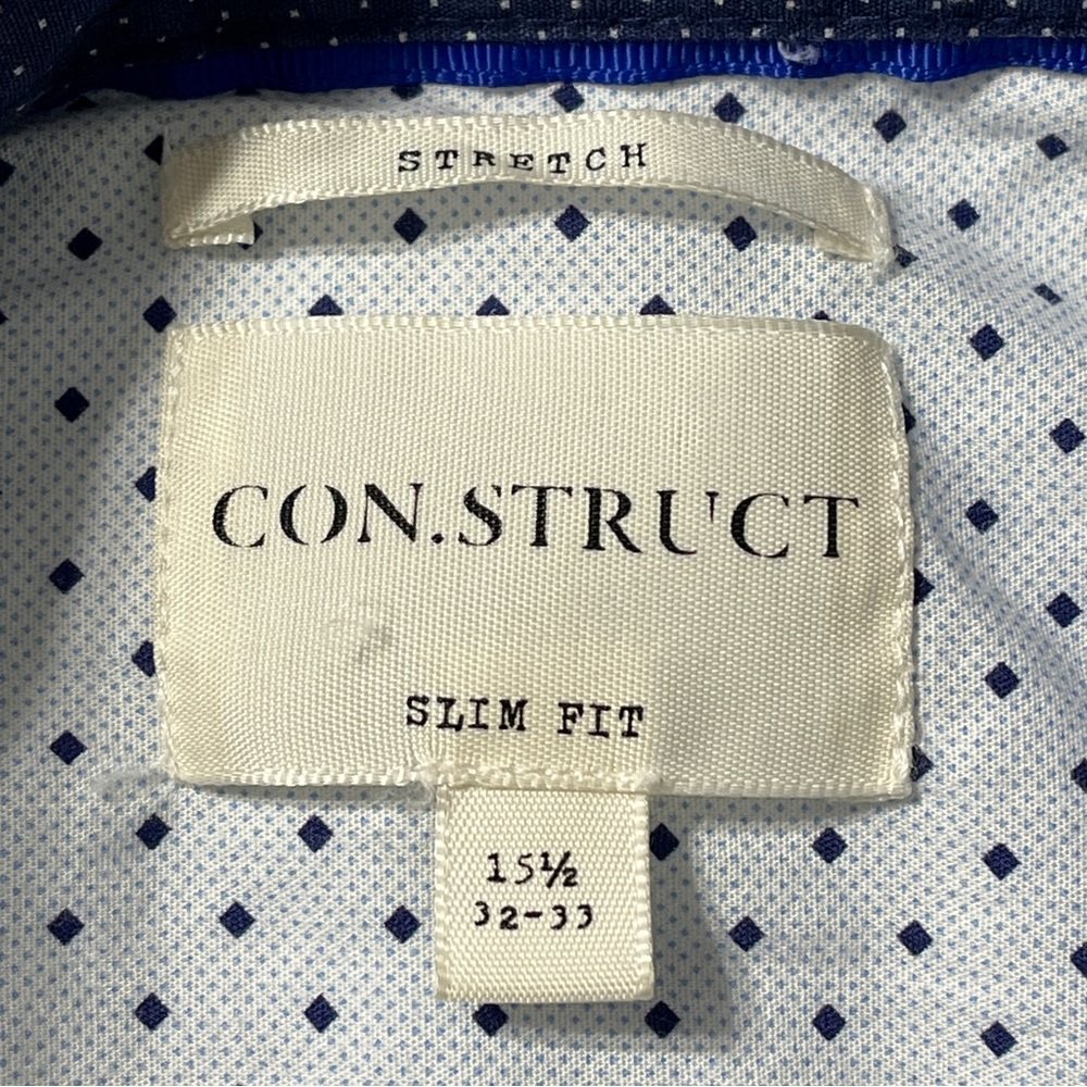 Construct Con.Struct White Blue Stretch Slim-Fit … - image 5